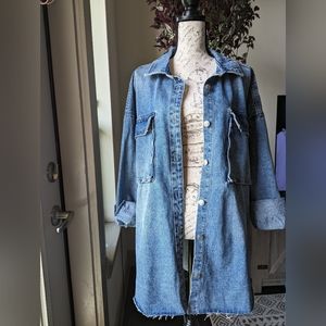 Oversized denim Shirt.